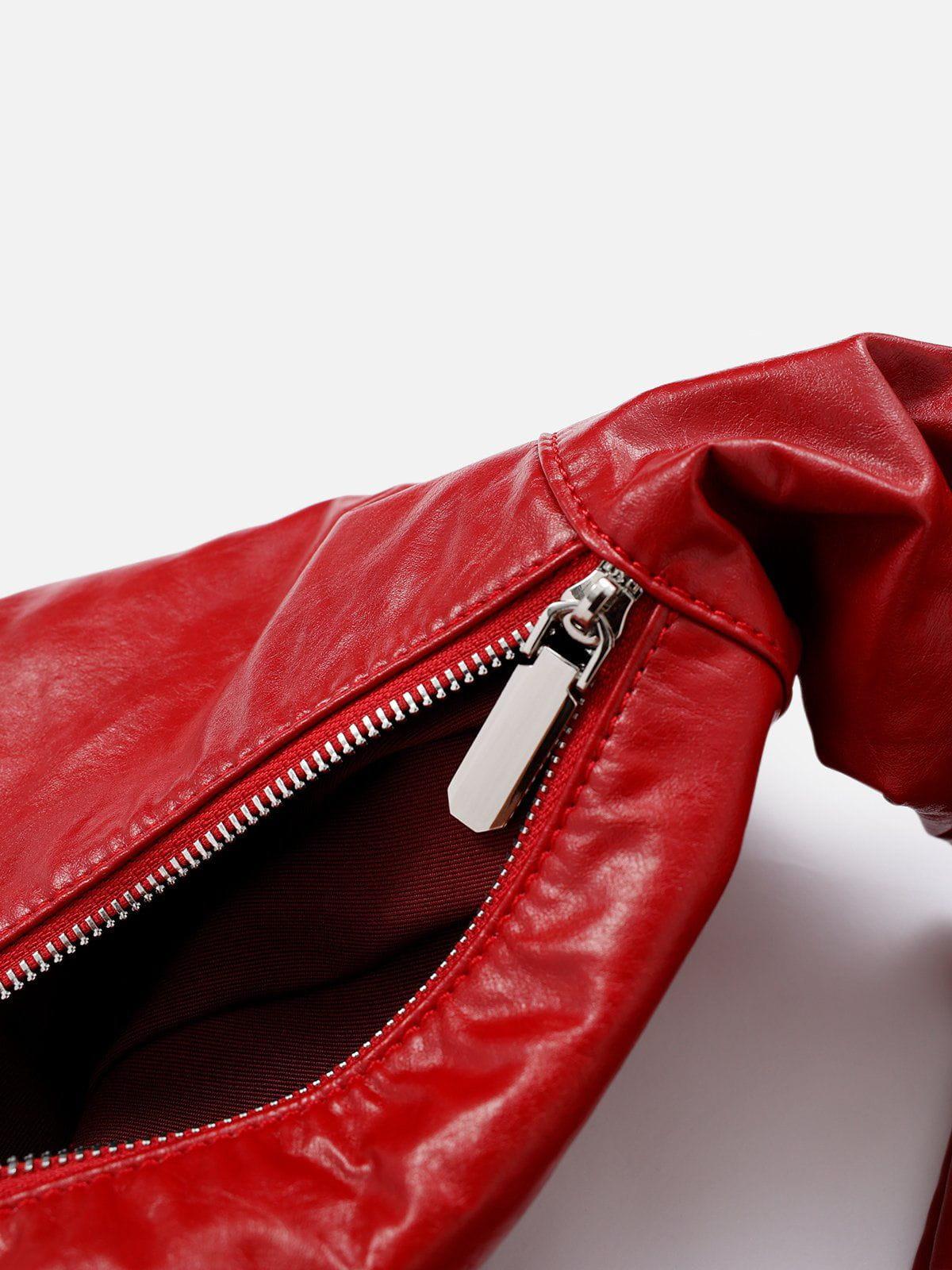 Concert Outfit Red Faux Leather Diagonal Bag Concert Outfit Red Faux Leather Diagonal Bag