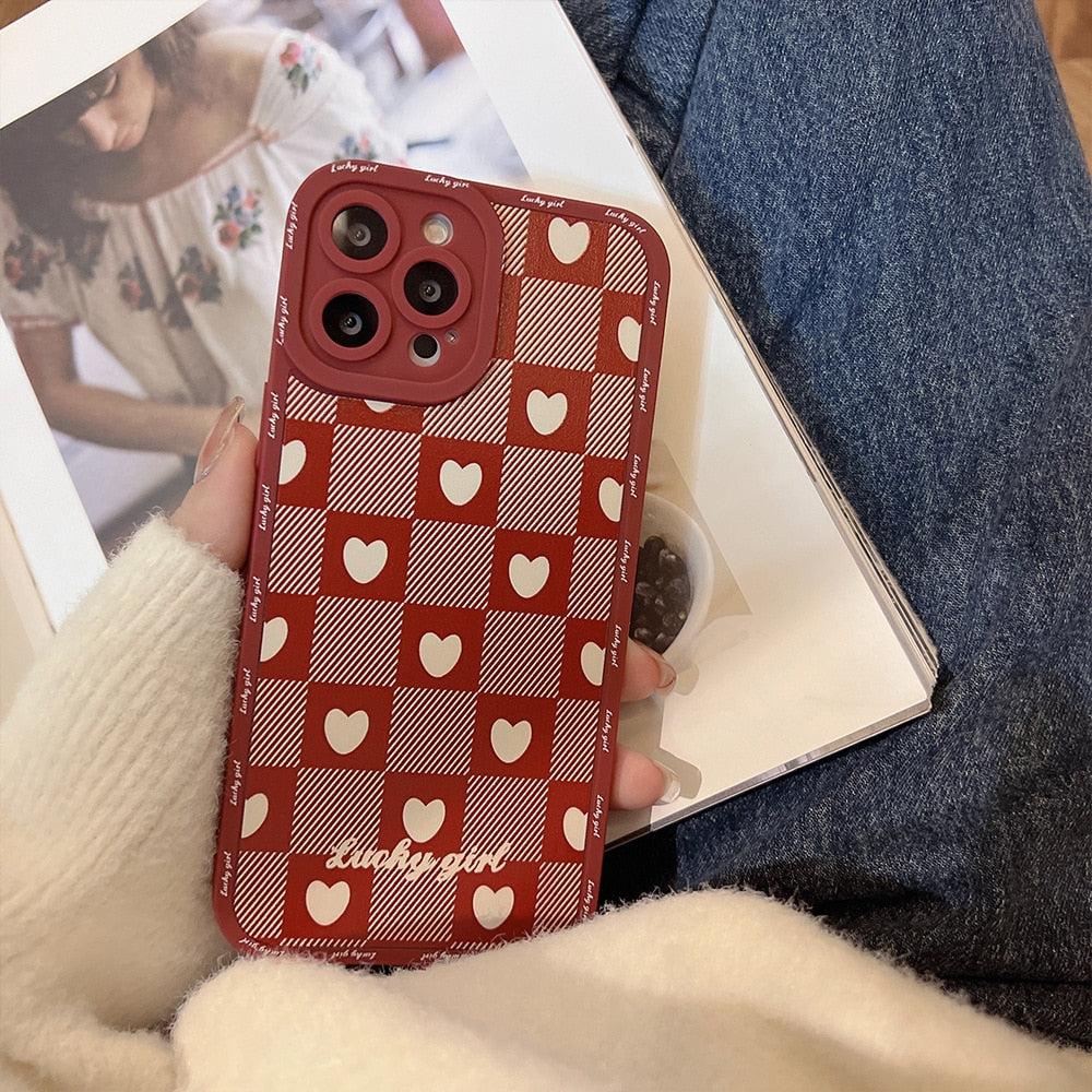 Concert Outfit Red Love Lattice iPhone Case