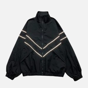 Concert Outfit Reflective Striped Jacket