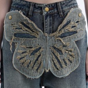 Concert Outfit Removable Butterfly Loose Jeans