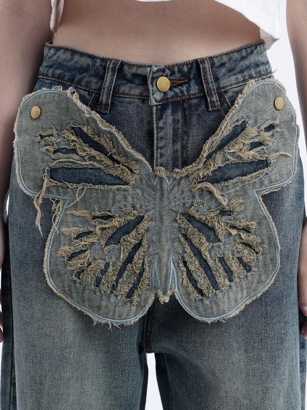 Concert Outfit Removable Butterfly Loose Jeans Concert Outfit Removable Butterfly Loose Jeans