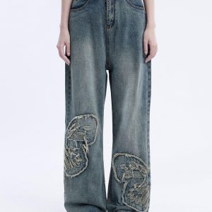 Concert Outfit Removable Butterfly Loose Jeans