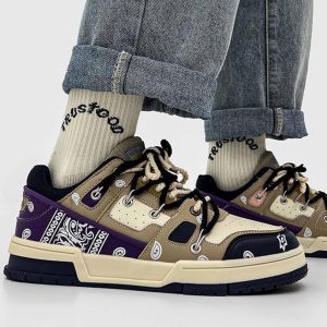 Concert Outfit Retro Cashew Flower Board Casual Shoes