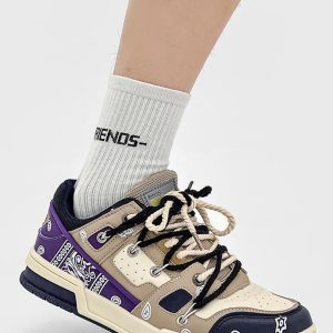 Concert Outfit Retro Cashew Flower Board Casual Shoes