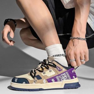 Concert Outfit Retro Cashew Flower Board Casual Shoes