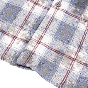Concert Outfit Retro Cleanfit Patch Embroidered Plaid Shirt