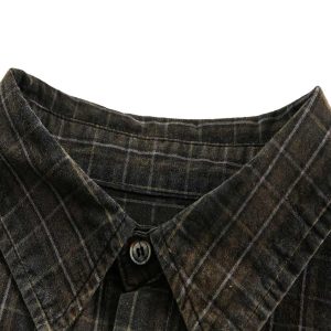 Concert Outfit Retro Cleanfit Plaid Shirt