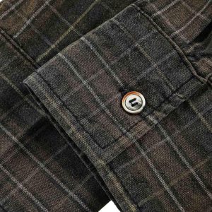Concert Outfit Retro Cleanfit Plaid Shirt