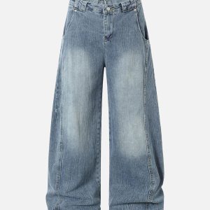 Concert Outfit Retro Cleanfit Washed Baggy Jeans