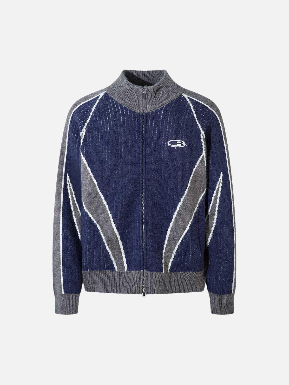 Concert Outfit Retro Contrast Color Cardigan Knitted Sweater Concert Outfit Retro Contrast Color Cardigan Knitted Sweater