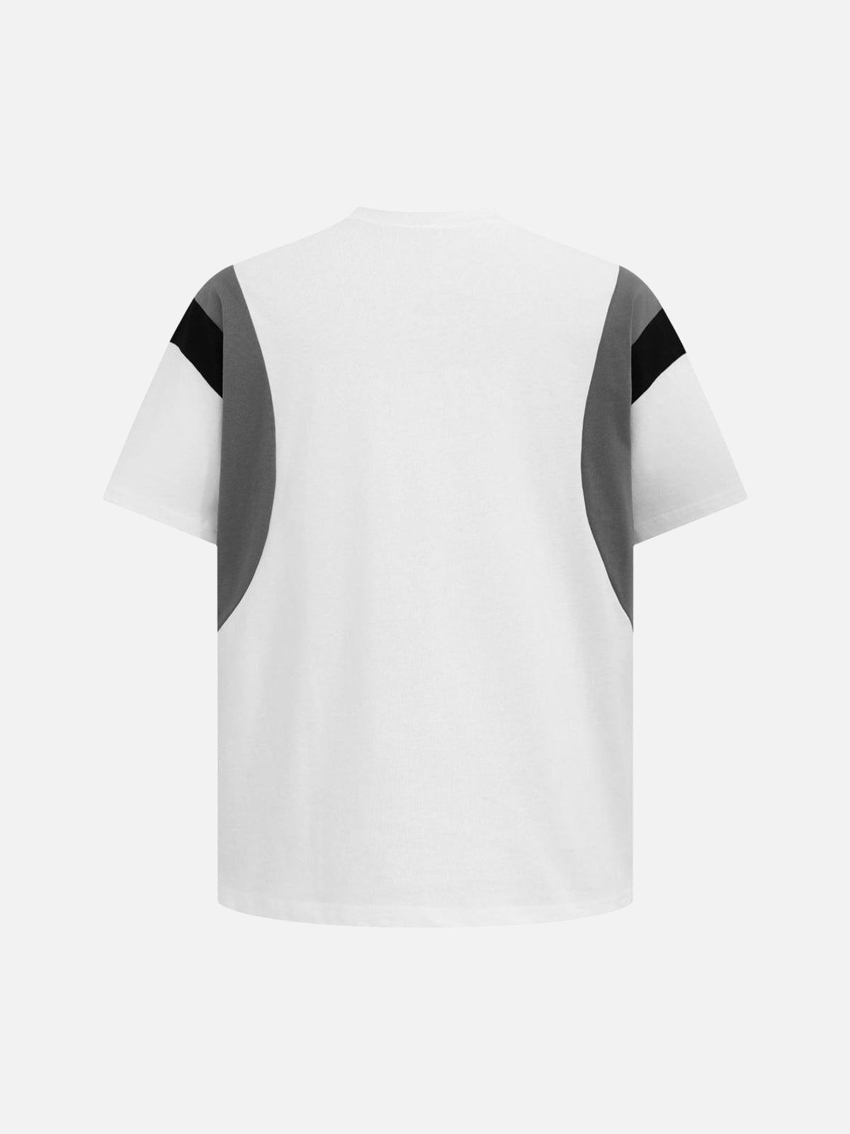 Concert Outfit Retro Contrast Color Stitching Embroidered Letter Jersey T-Shirt Concert Outfit Retro Contrast Color Stitching Embroidered Letter Jersey T-Shirt