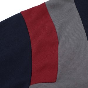 Concert Outfit Retro Contrast Color Stitching Embroidered Letter Jersey T-Shirt