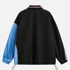Concert Outfit Retro Contrast Color Stitching Jersey Jacket
