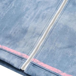 Concert Outfit Retro Contrast Suede Track Jacket