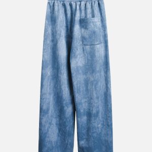 Concert Outfit Retro Contrast Suede Track Pants