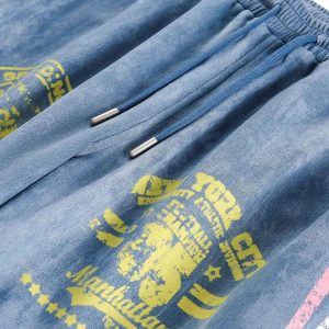 Concert Outfit Retro Contrast Suede Track Pants