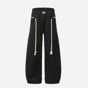 Concert Outfit Retro Curved Drape Sweatpants