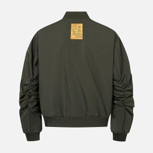 Concert Outfit Retro Deconstructed Bomber Jacket