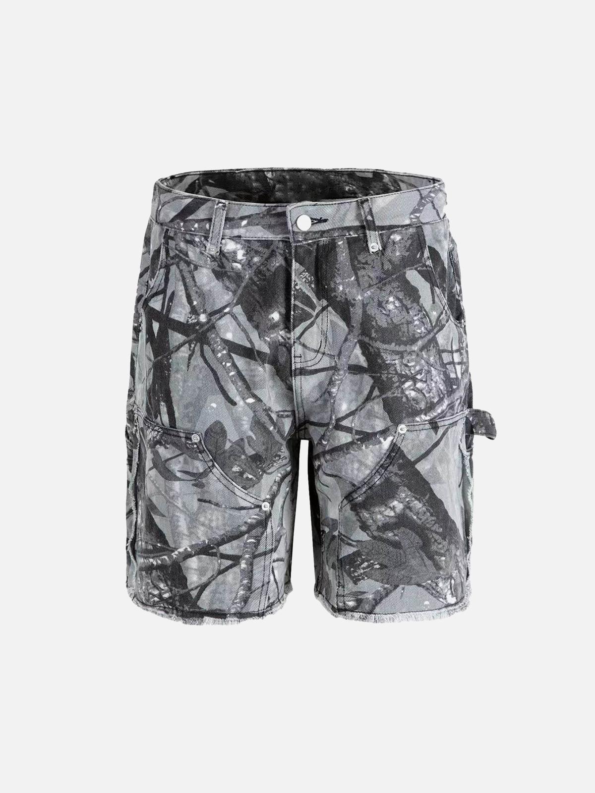 Concert Outfit Retro Distressed Camouflage Workwear Hip-Hop Shorts Concert Outfit Retro Distressed Camouflage Workwear Hip-Hop Shorts