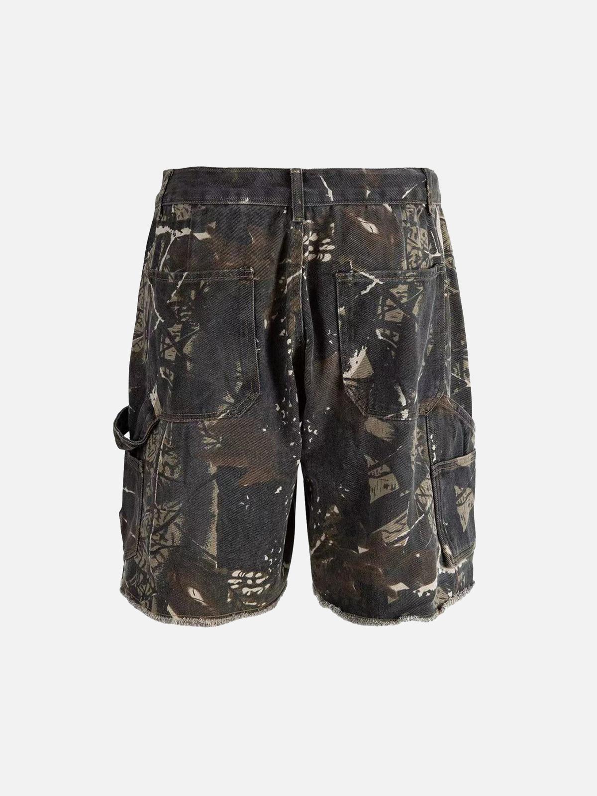 Concert Outfit Retro Distressed Camouflage Workwear Hip-Hop Shorts Concert Outfit Retro Distressed Camouflage Workwear Hip-Hop Shorts