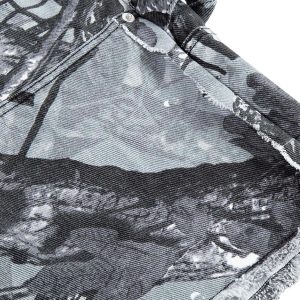 Concert Outfit Retro Distressed Camouflage Workwear Hip-Hop Shorts