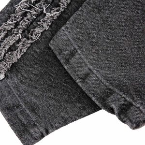 Concert Outfit Retro Distressed Washed Denim Hoodie