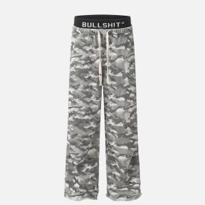 Concert Outfit Retro Fake Two-Piece Camouflage Pants