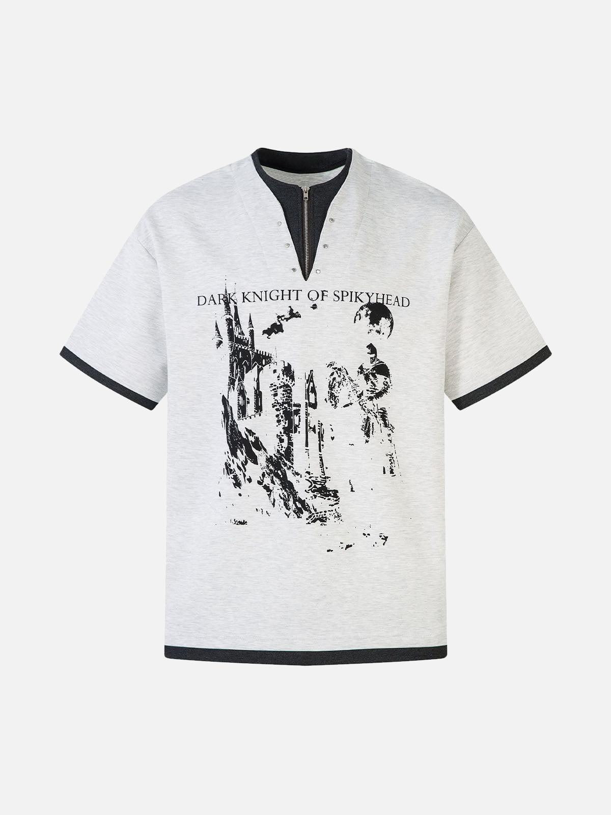 Concert Outfit Retro Faux Two-Piece Print T-Shirt Concert Outfit Retro Faux Two-Piece Print T-Shirt