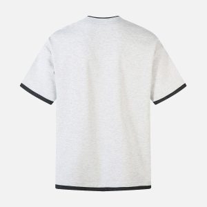 Concert Outfit Retro Faux Two-Piece Print T-Shirt