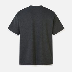 Concert Outfit Retro Faux Two-Piece Print T-Shirt