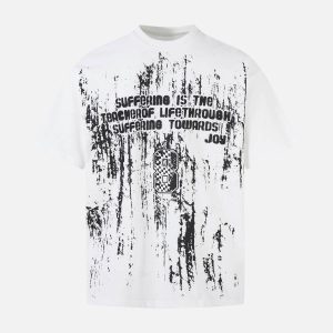 Concert Outfit Retro Graffiti Lettering T-Shirt