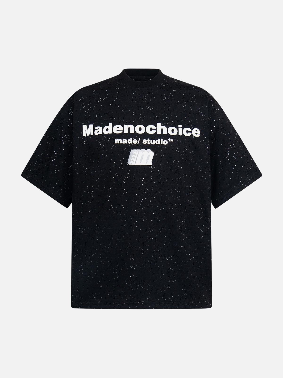 Concert Outfit Retro Heavy Starry Sky Print Font Design Short-Sleeved T-Shirt Concert Outfit Retro Heavy Starry Sky Print Font Design Short-Sleeved T-Shirt