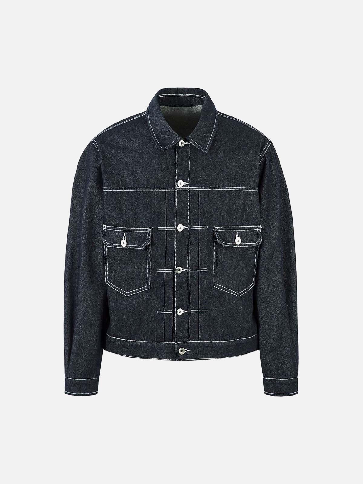 Concert Outfit Retro Heavy Washed Contrast Color Denim Jacket Concert Outfit Retro Heavy Washed Contrast Color Denim Jacket