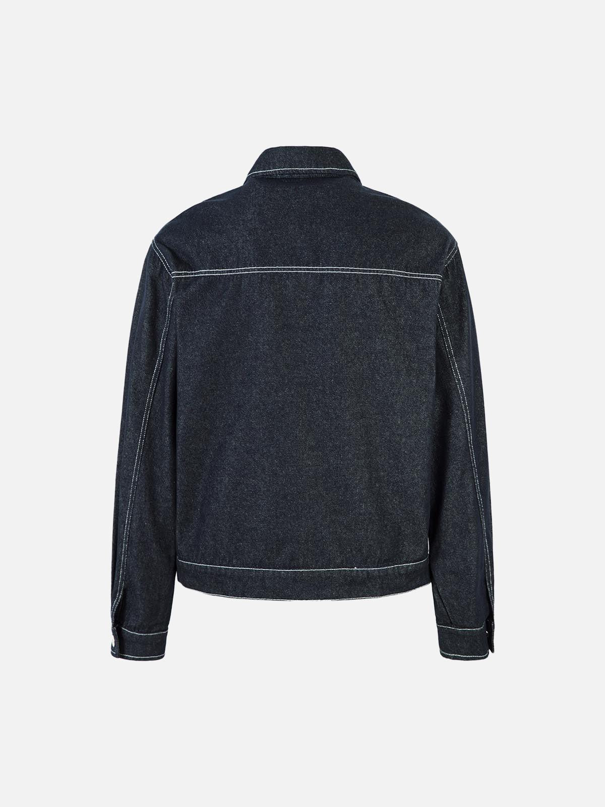 Concert Outfit Retro Heavy Washed Contrast Color Denim Jacket Concert Outfit Retro Heavy Washed Contrast Color Denim Jacket