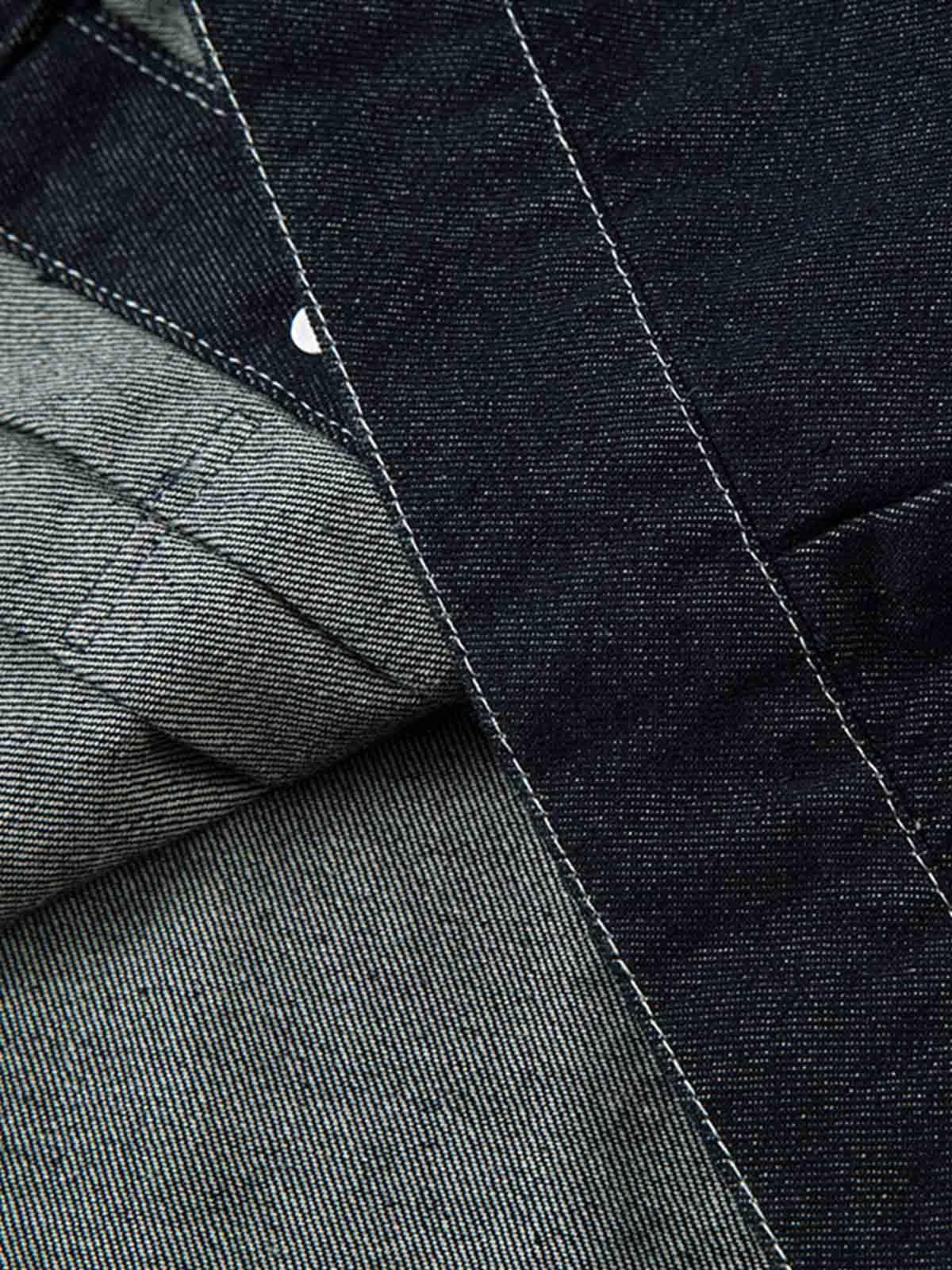 Concert Outfit Retro Heavy Washed Contrast Color Denim Jacket Concert Outfit Retro Heavy Washed Contrast Color Denim Jacket