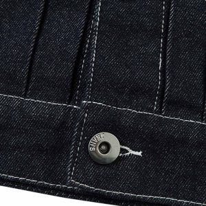 Concert Outfit Retro Heavy Washed Contrast Color Denim Jacket