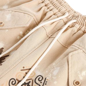 Concert Outfit Retro Hieroglyphic Pattern Hip-Hop Shorts