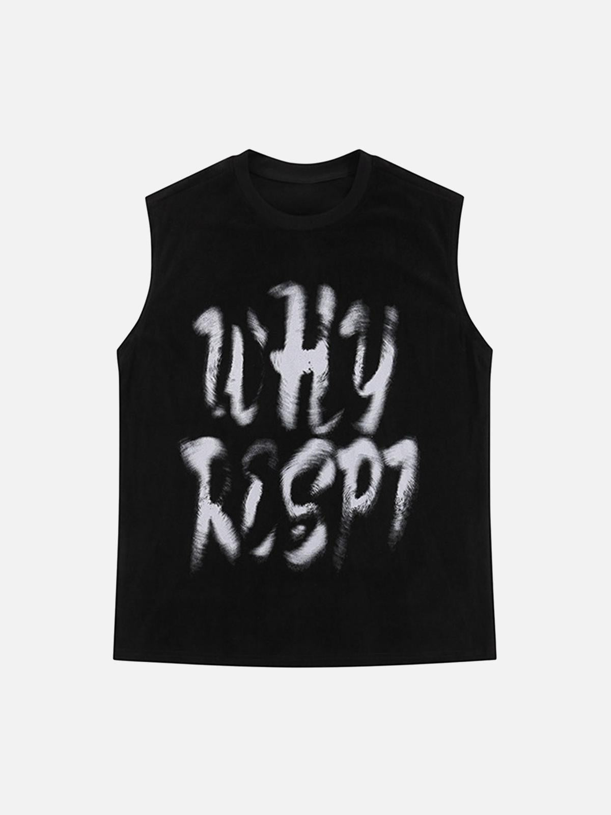 Concert Outfit Retro Hip Hop Abstract Letter Print Vests Concert Outfit Retro Hip Hop Abstract Letter Print Vests