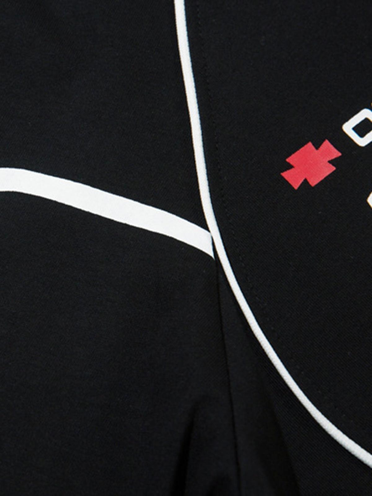 Concert Outfit Retro Hip-Hop Line Basketball T-Shirt Concert Outfit Retro Hip-Hop Line Basketball T-Shirt