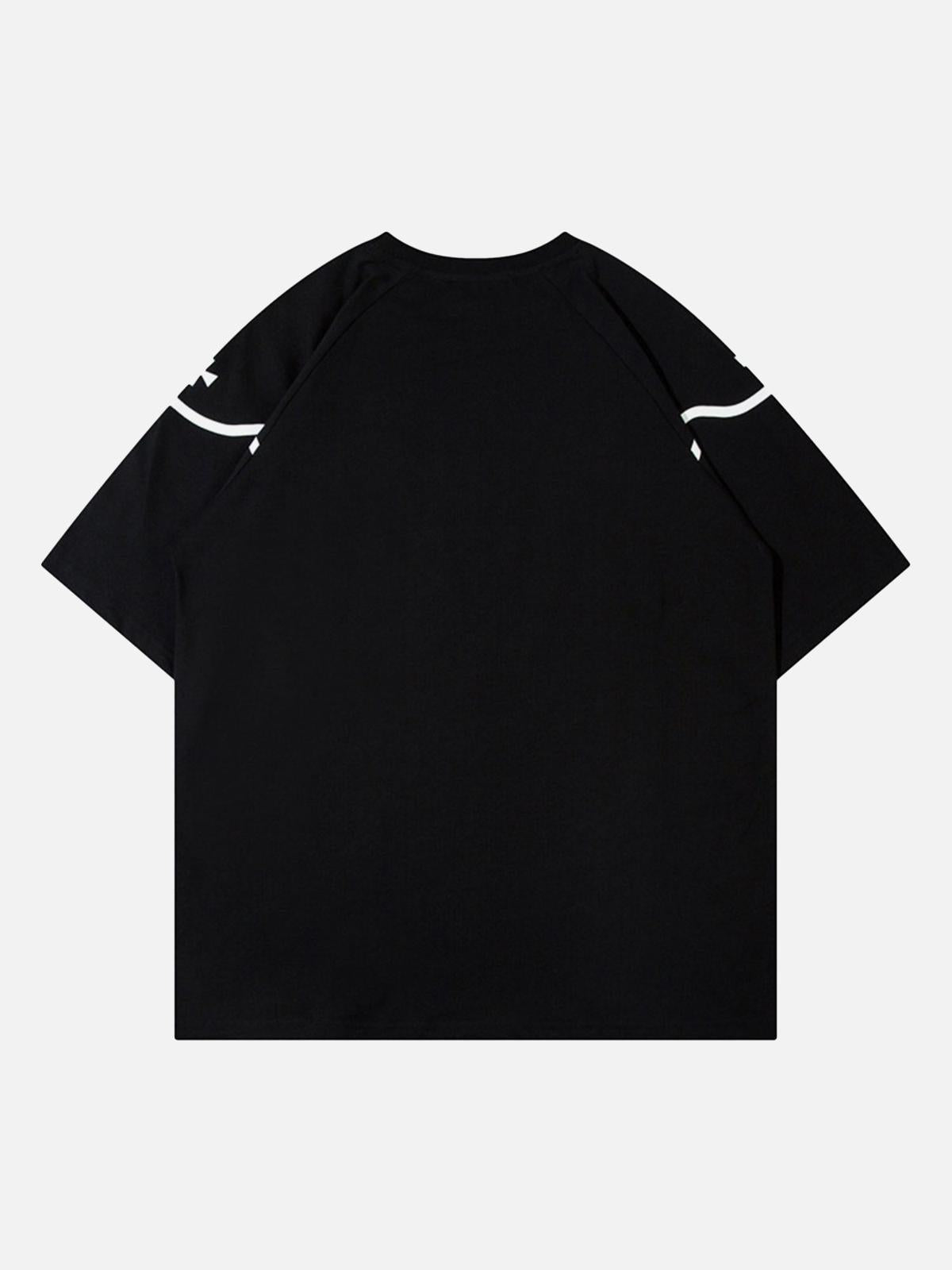 Concert Outfit Retro Hip-Hop Line Basketball T-Shirt Concert Outfit Retro Hip-Hop Line Basketball T-Shirt