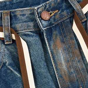 Concert Outfit Retro Ink-Splashed Ripped Jeans