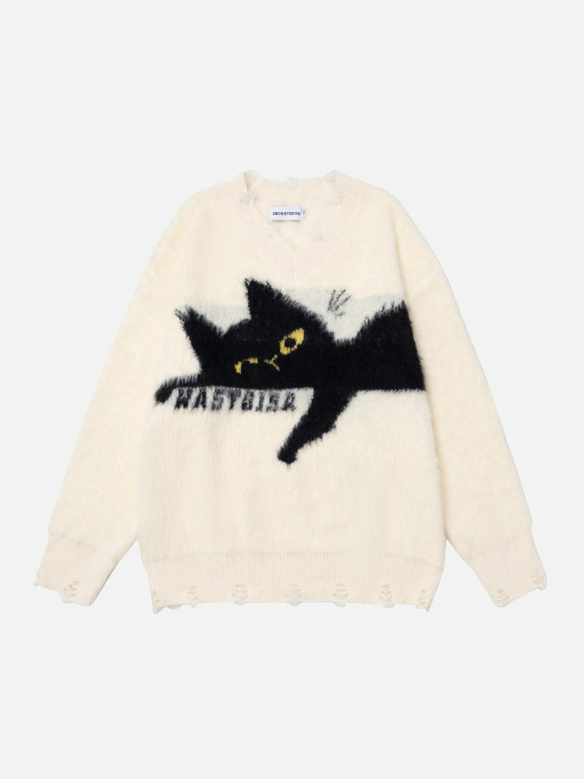 Concert Outfit Retro Lazy Cat Sweater Concert Outfit Retro Lazy Cat Sweater