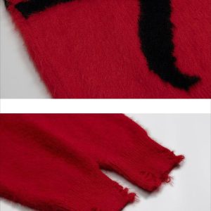 Concert Outfit Retro Lazy Cat Sweater