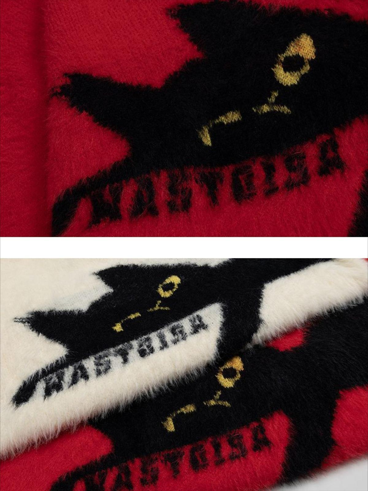 Concert Outfit Retro Lazy Cat Sweater Concert Outfit Retro Lazy Cat Sweater