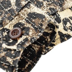 Concert Outfit Retro Leopard Printed Denim Jacket