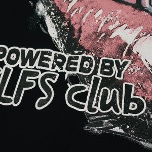 Concert Outfit Retro Letter Lip Graphic T-Shirt