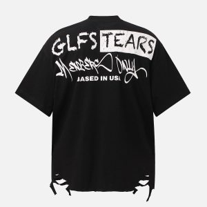 Concert Outfit Retro Letter Lip Graphic T-Shirt