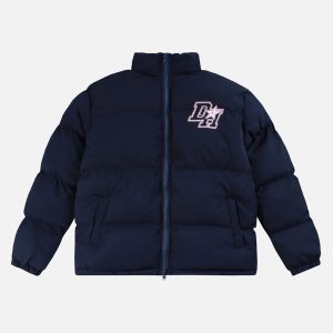 Concert Outfit Retro Letter Print Down Jacket