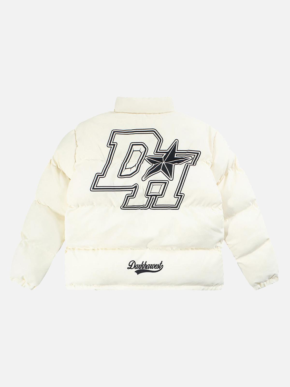 Concert Outfit Retro Letter Print Down Jacket Concert Outfit Retro Letter Print Down Jacket