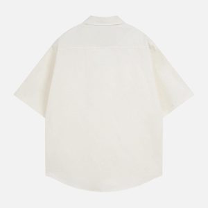 Concert Outfit Retro Letter Print Short Sleeve Shirt